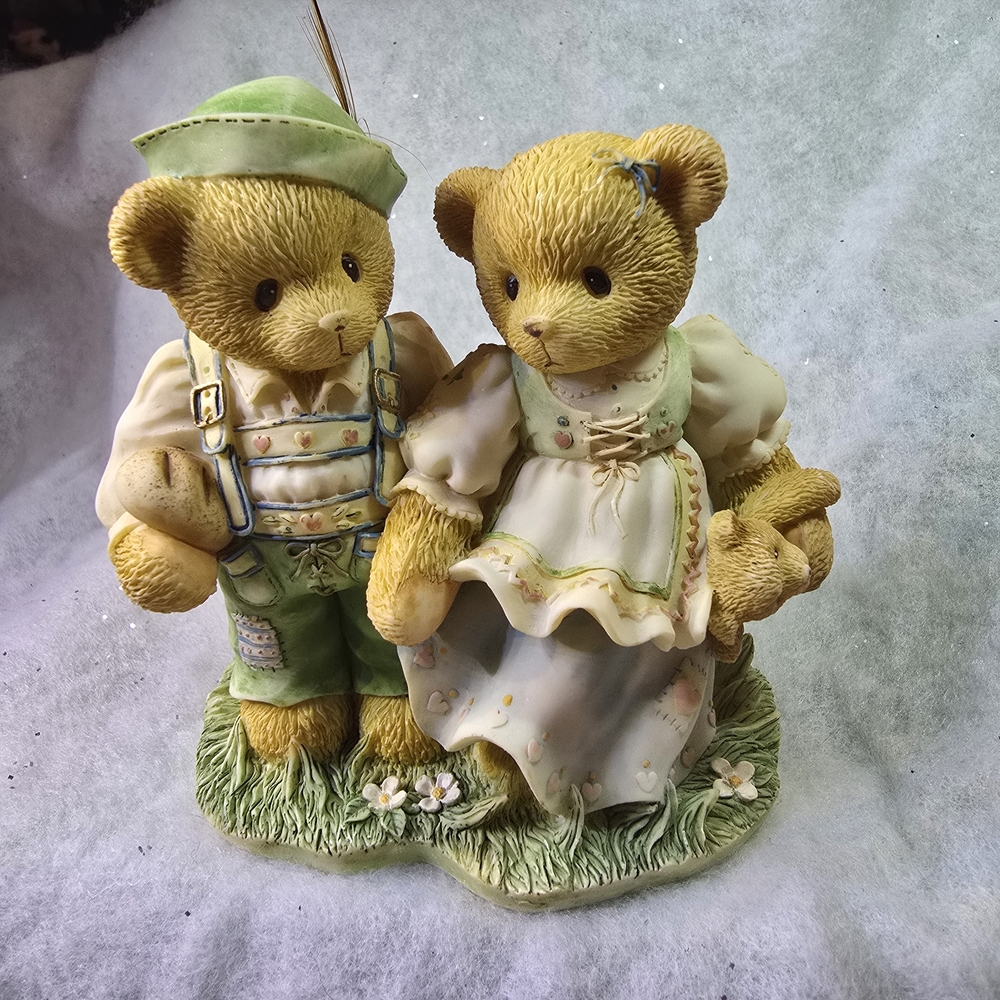 Cherished Teddies Figurine with Green and Yellow Accents